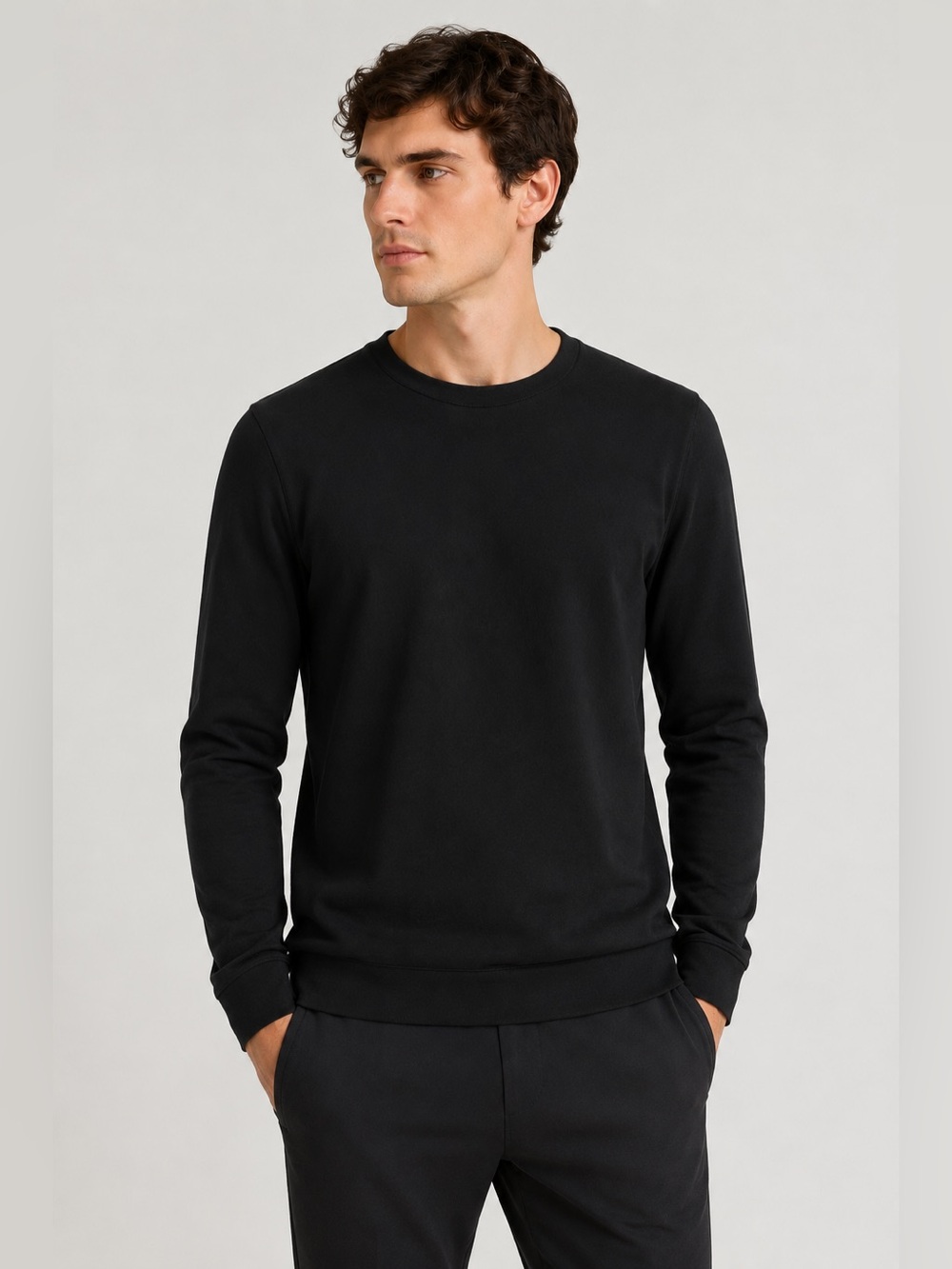 Kit and Ace Black Long Sleeve Crewneck Sweater Size Small
